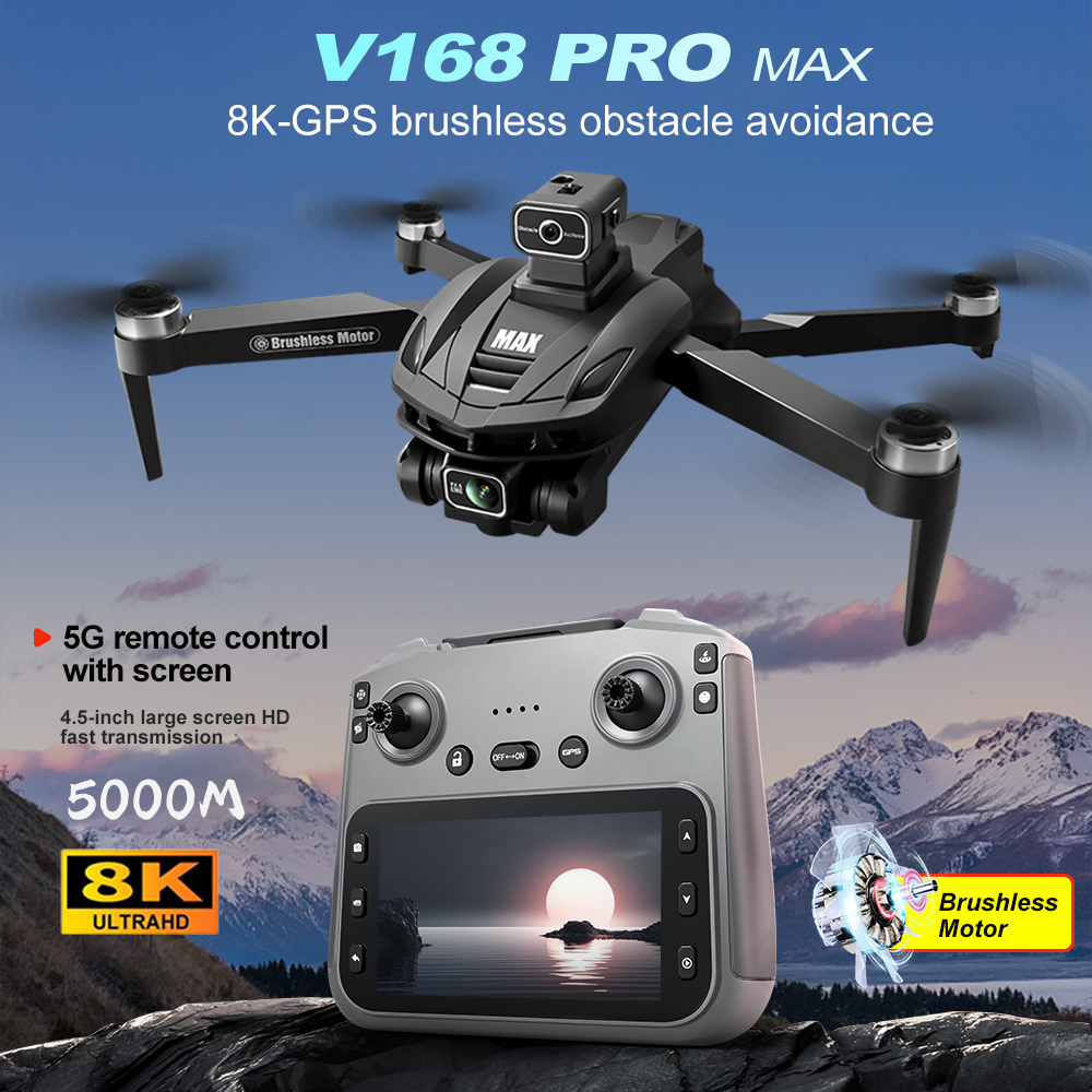 V168 PRO Max GPS Drone 8K Prof - Drone Gimbal Brushless recension och pris