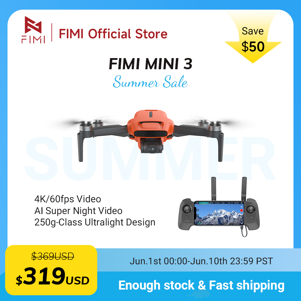 FIMI MINI 3 Camere drone 4K 60 - Drone Gimbal 3 Axis recension och pris
