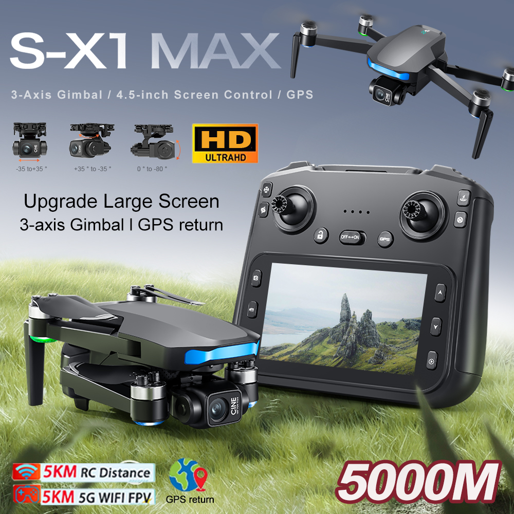 New S-X1 MAX Drone GPS 8K Prof - Drone Gimbal Brushless recension och pris